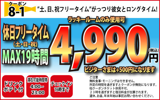 Lルーム土・日・祝FT4,990円